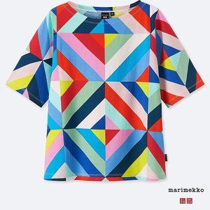 Uniqlo Marimekko Multicolor Geometric Short Sleeve Tee